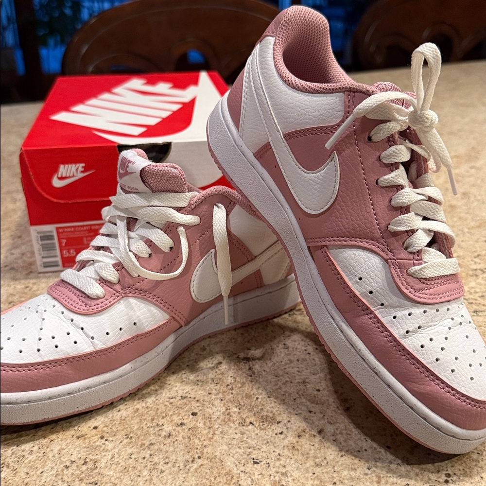 Nike Court Vision Lo NN, Elemental Pink and White Women’s Sneakers